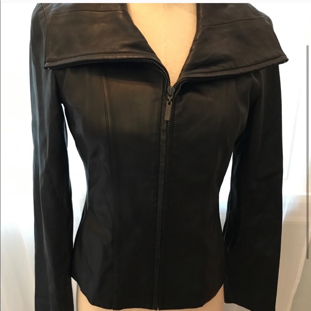 Classic cole haan leather jacket